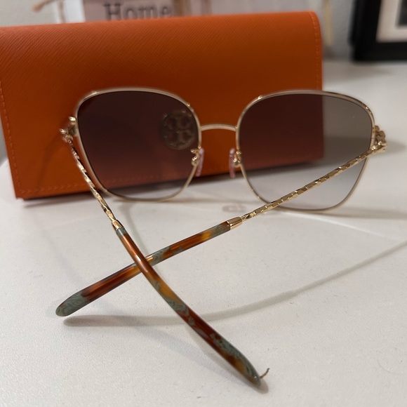 Tory Burch Gold-Tone Square Sunglasses - Picture 6 of 7